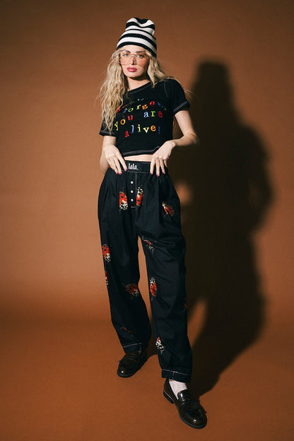 Don't Forget You're Alive Ribbed Baby Tee - Dressed in Lala