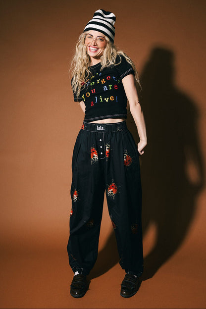 Don't Forget You're Alive Ribbed Baby Tee - Dressed in Lala