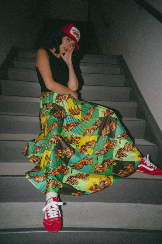 Don't Let Them Tame You Harlequin Pleated Midi Skirt - Dressed in Lala
