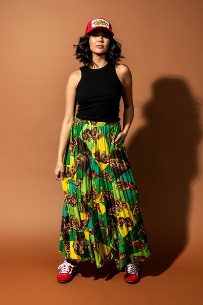 Don't Let Them Tame You Harlequin Pleated Midi Skirt - Dressed in Lala