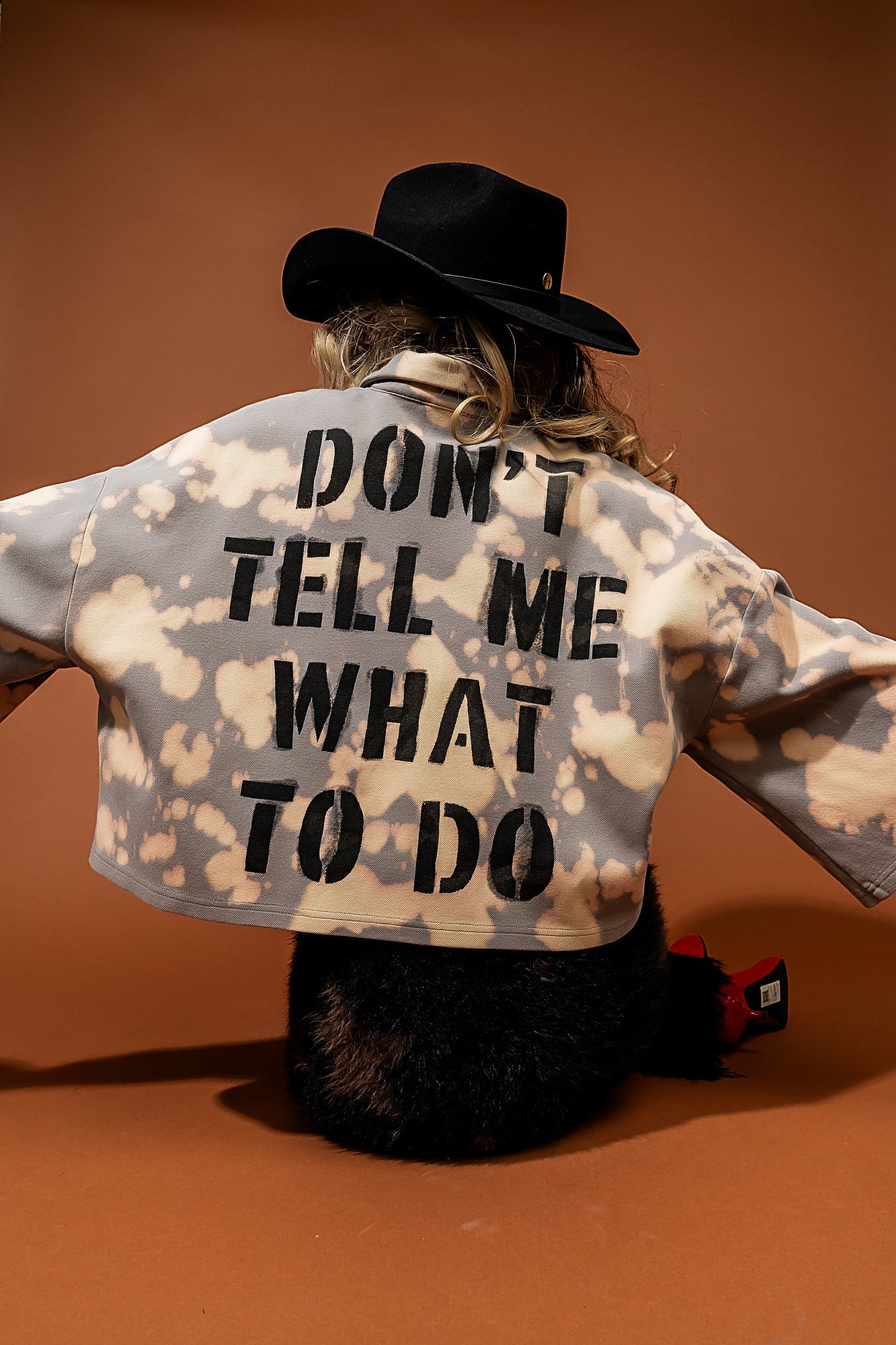 Don't Tell Me What To Do Bleached Cropped Polo - Dressed in Lala