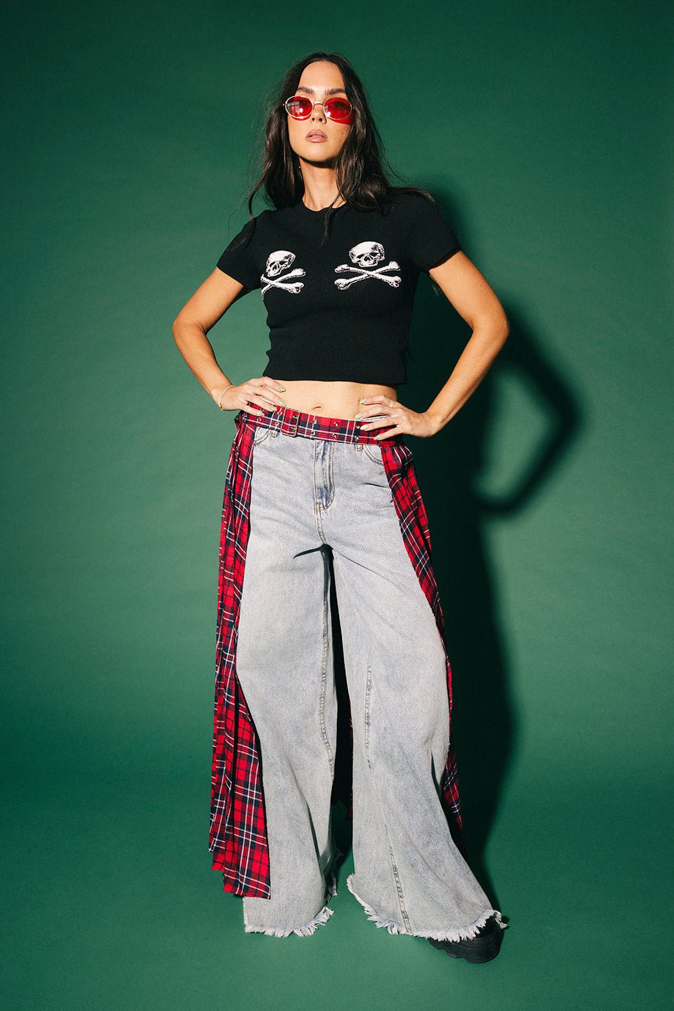 Double Trouble Skull Knit Baby Tee - Dressed in Lala