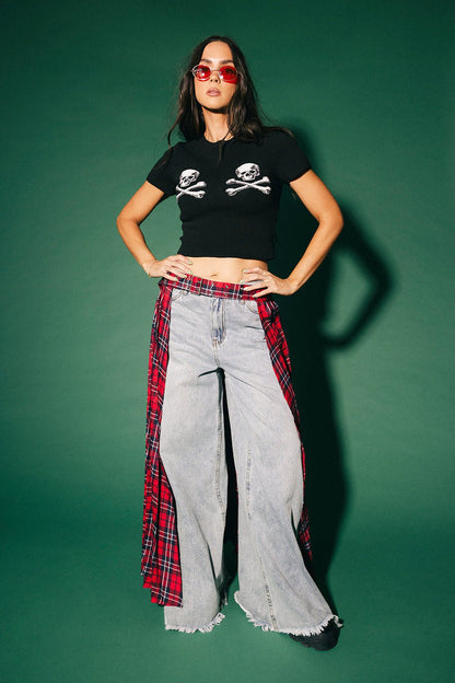 Double Trouble Skull Knit Baby Tee - Dressed in Lala