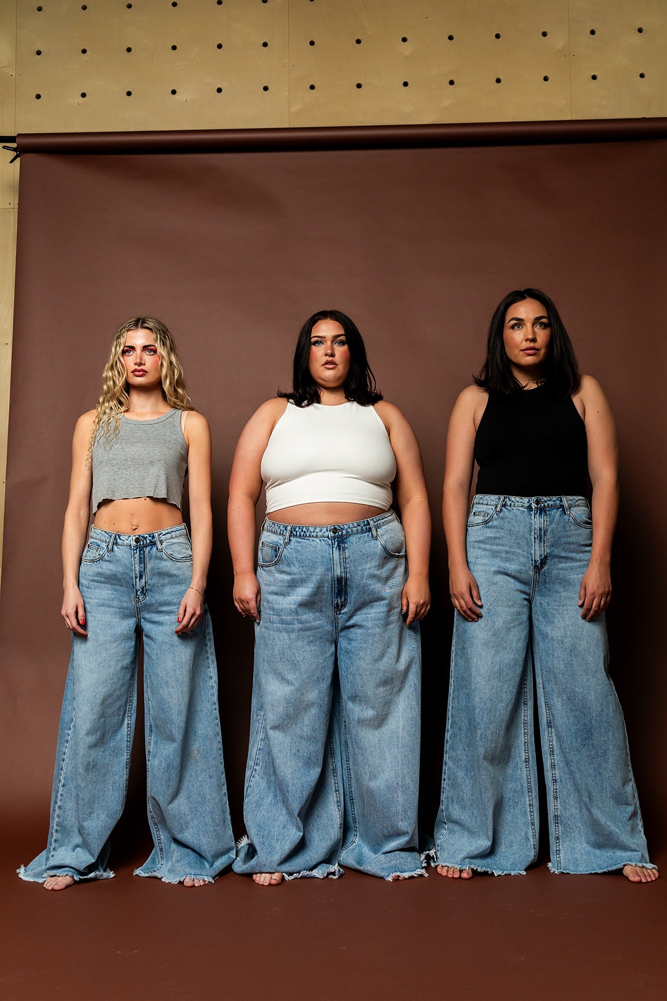 Effortlessly Cool Wide Leg Denim in Vintage Blue - Dressed in Lala