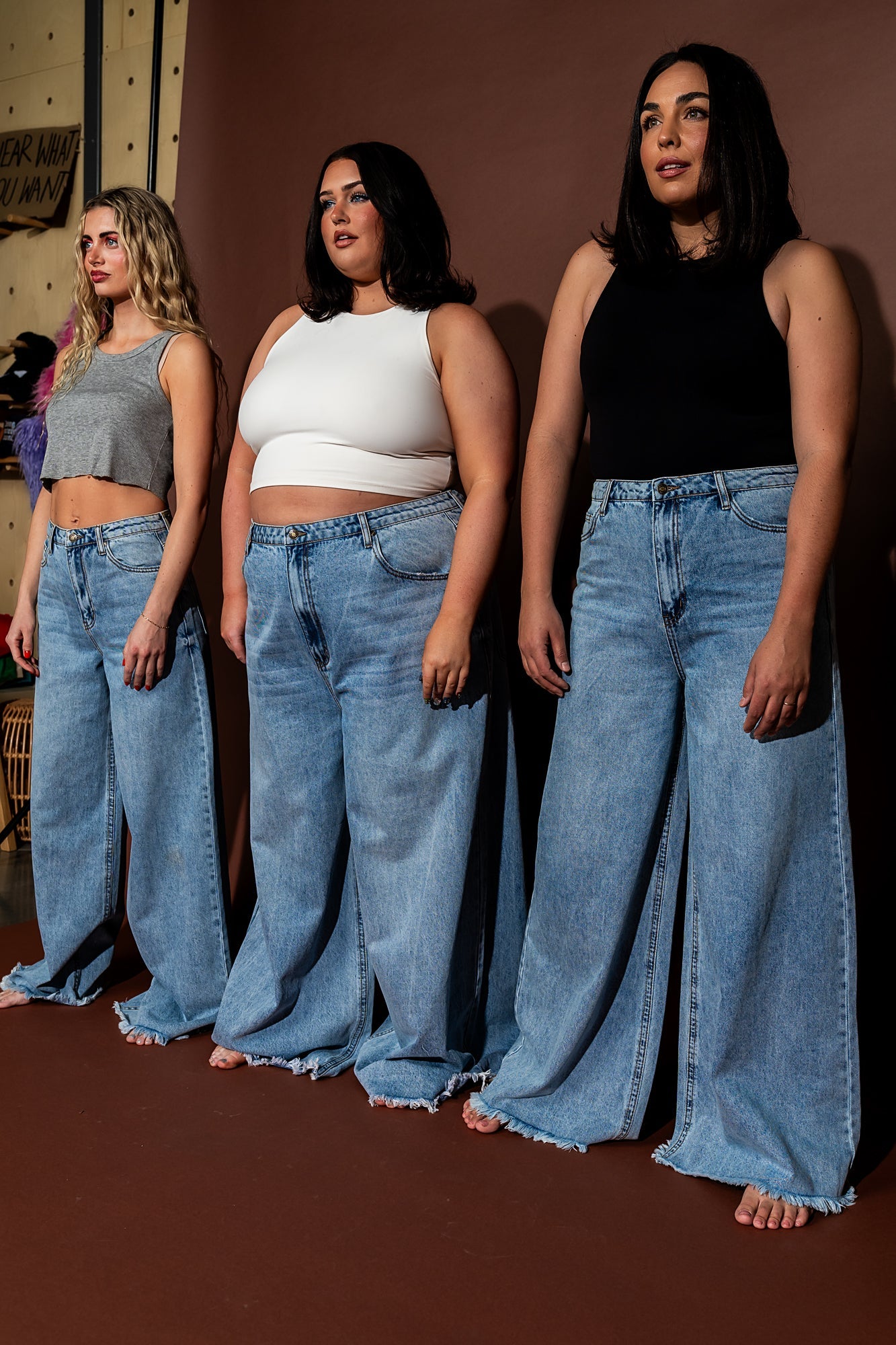 Effortlessly Cool Wide Leg Denim in Vintage Blue - Dressed in Lala