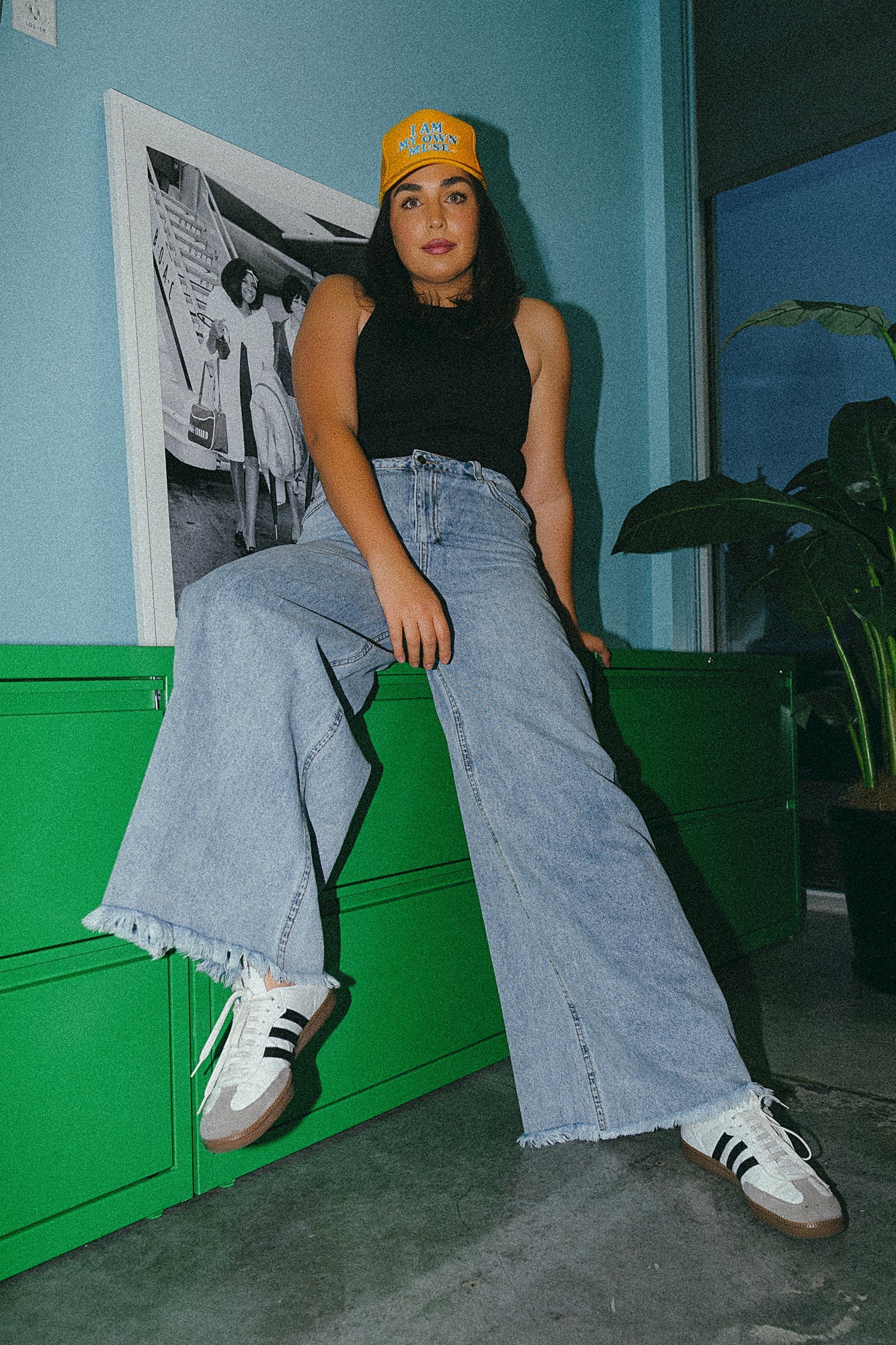 Effortlessly Cool Wide Leg Denim in Vintage Blue - Dressed in Lala