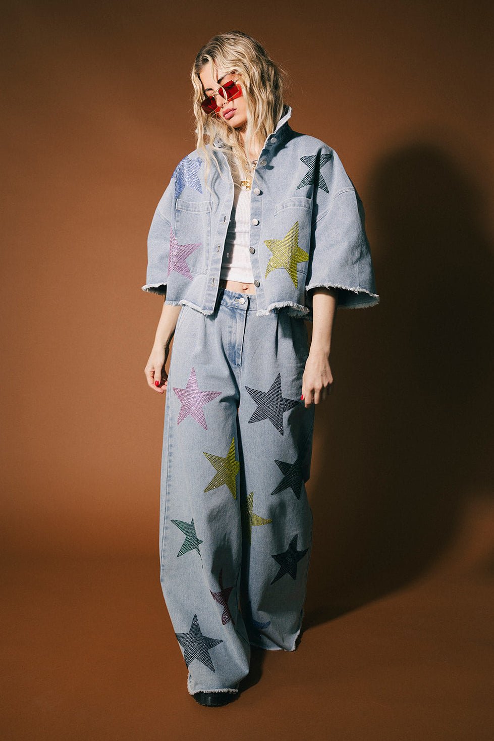 Electric Lover Oversized Denim Shirt Jacket - Dressed in Lala