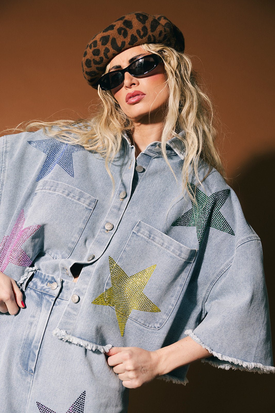 Electric Lover Oversized Denim Shirt Jacket - Dressed in Lala