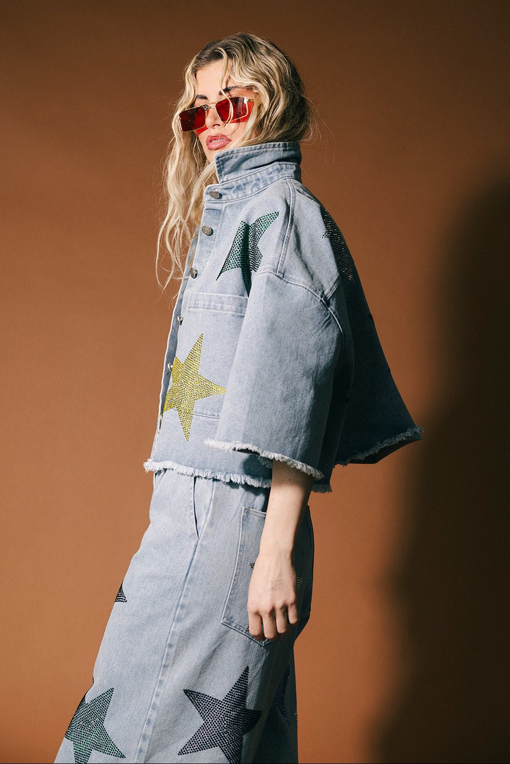 Electric Lover Oversized Denim Shirt Jacket - Dressed in Lala