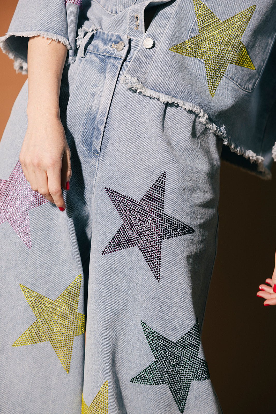 Electric Lover Wide Leg Denim Trousers - Dressed in Lala