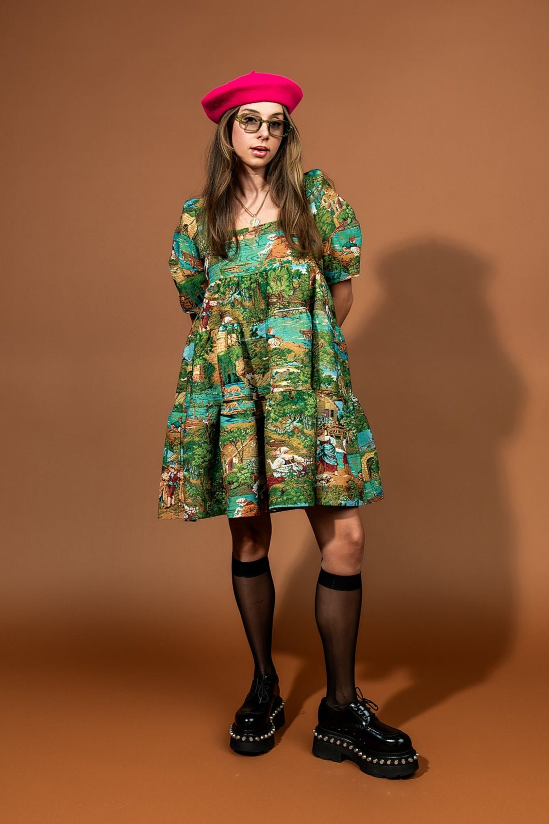 Estate Sale Jacquard Babydoll Dress in Grass is Greener - Dressed in Lala