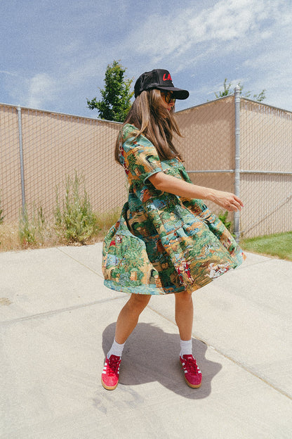 Estate Sale Jacquard Babydoll Dress in Grass is Greener - Dressed in Lala