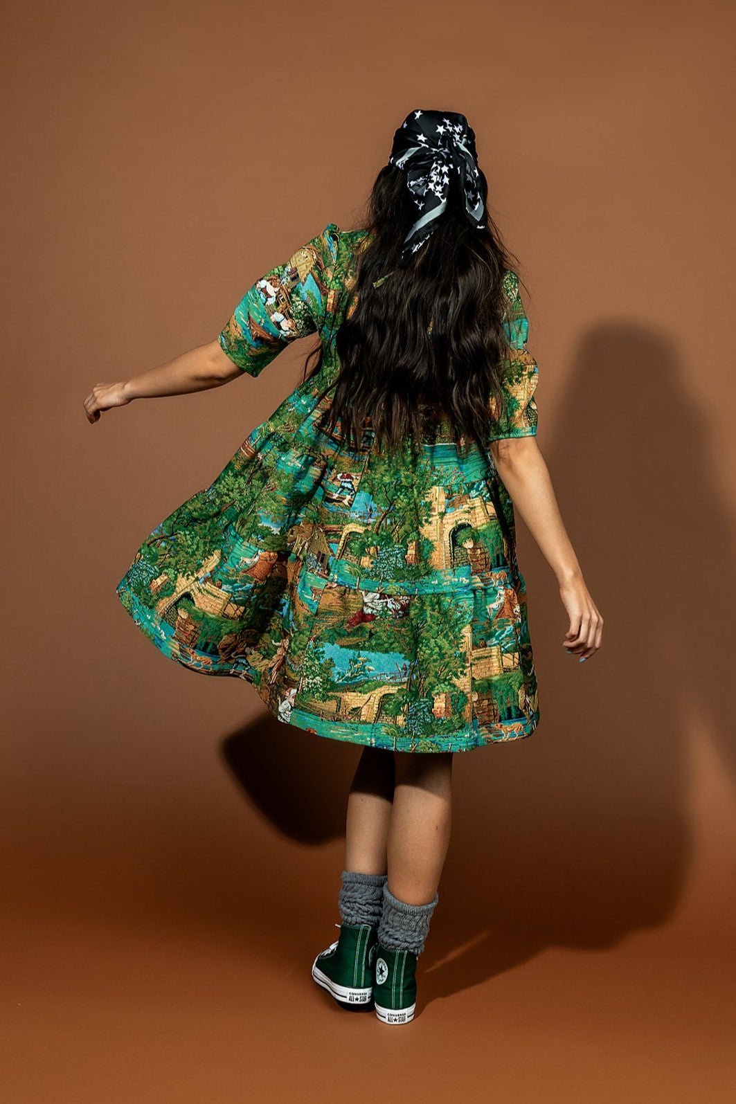 Estate Sale Jacquard Babydoll Dress in Grass is Greener - Dressed in Lala