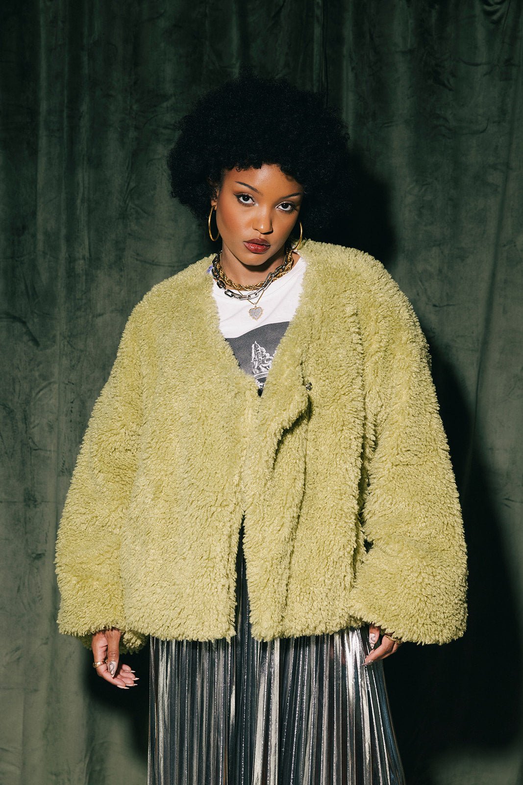 Fan Theories Faux Fur Coat - Dressed in Lala