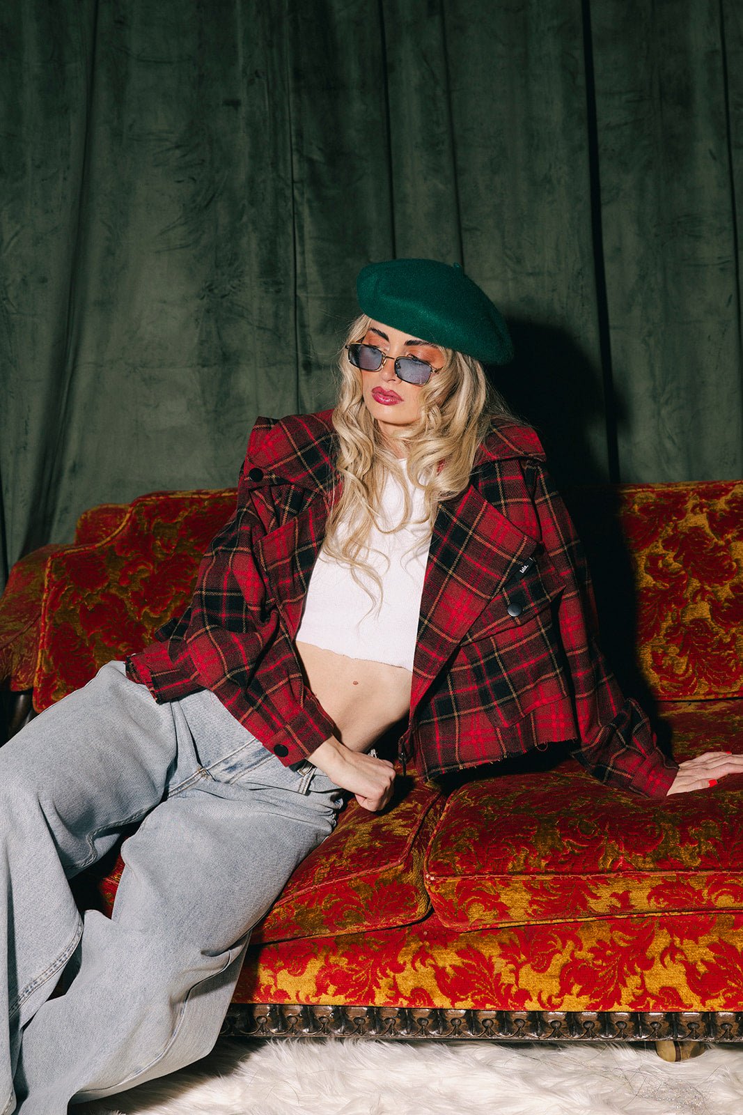 Father Figure Plaid Cropped Trench - Dressed in Lala