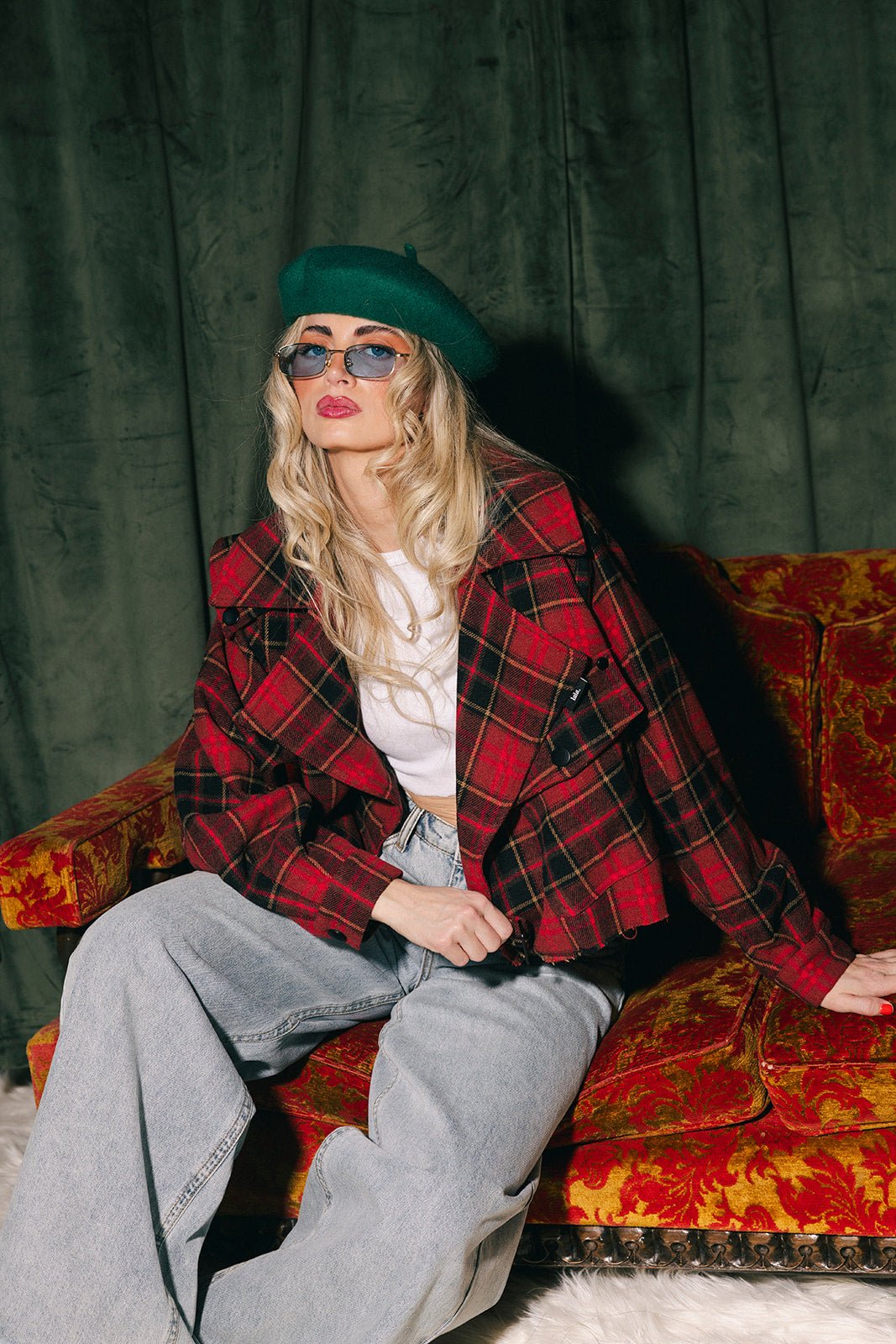 Father Figure Plaid Cropped Trench - Dressed in Lala