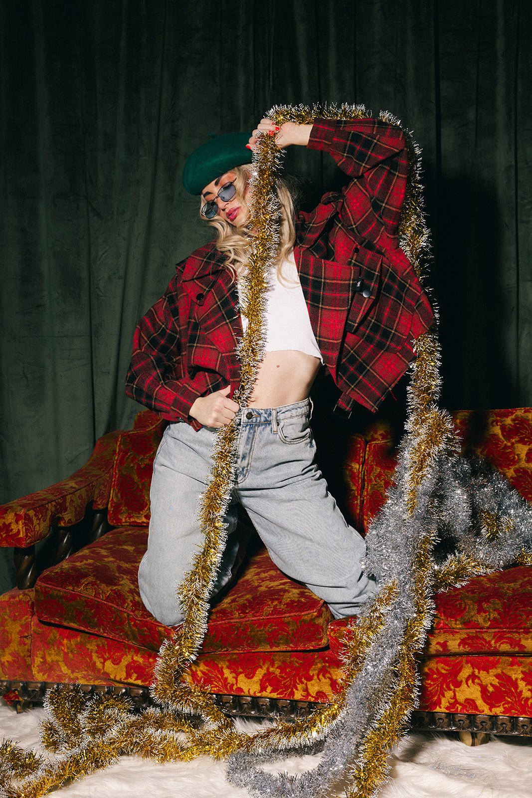 Father Figure Plaid Cropped Trench - Dressed in Lala