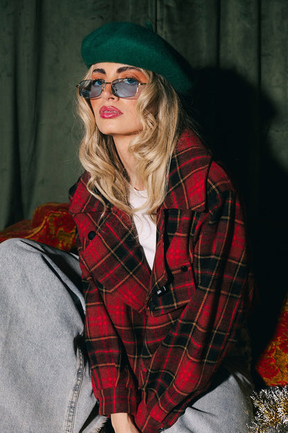 Father Figure Plaid Cropped Trench - Dressed in Lala