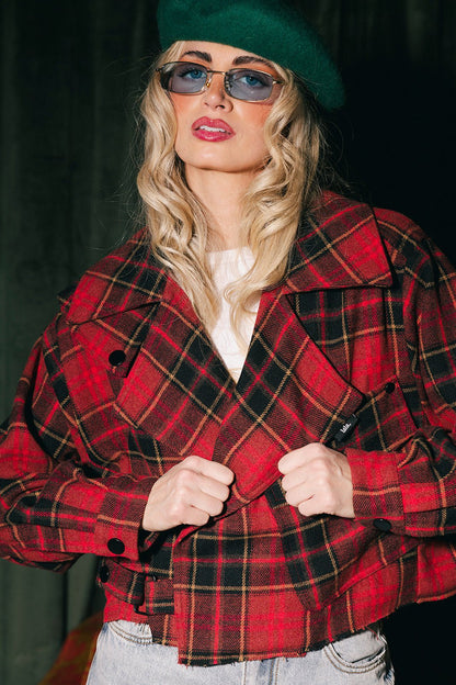 Father Figure Plaid Cropped Trench - Dressed in Lala