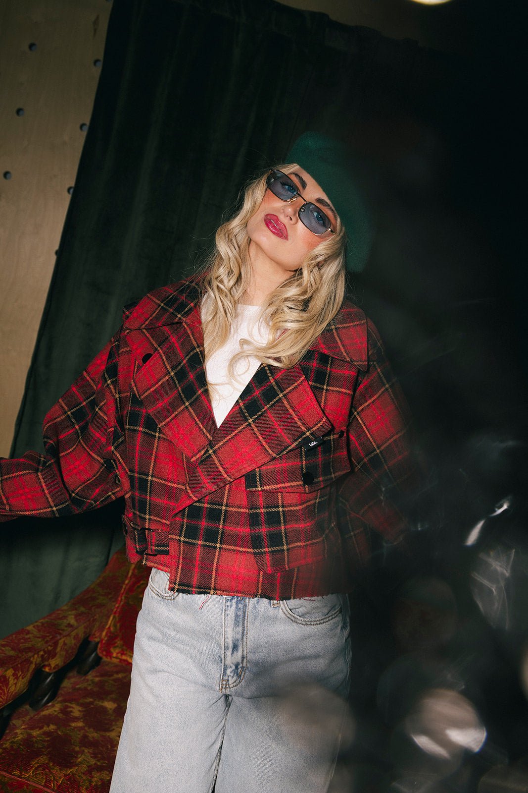 Father Figure Plaid Cropped Trench - Dressed in Lala