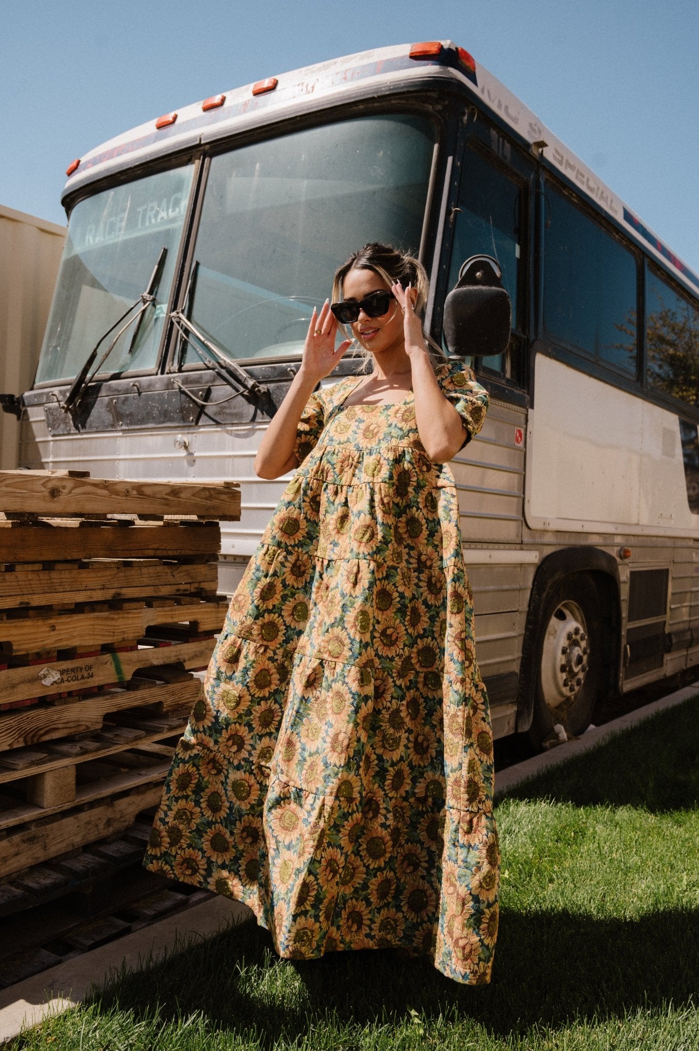 Feels Like Sunshine Jacquard Maxi Dress - Dressed in Lala