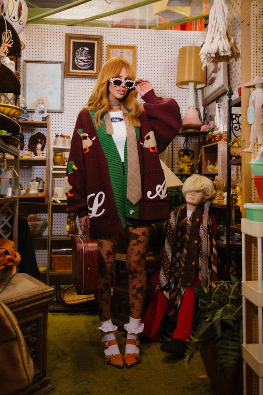 For Duck's Sake Patched Varsity Cardigan *SHIPS 9/29* - Dressed in Lala