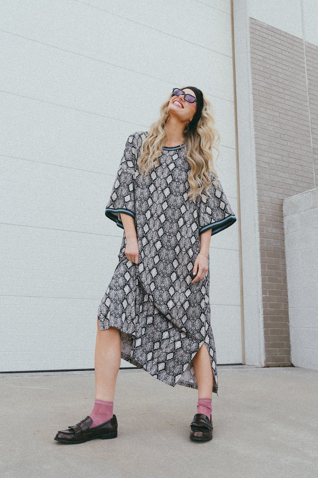 Frankie Oversized T-Shirt Dress in Cobra - Dressed in Lala