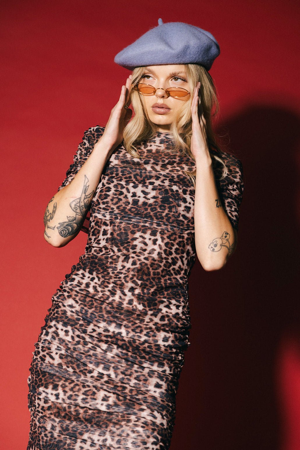 Girl From Mars Mesh Dress + Shawl in Leopard - Dressed in Lala