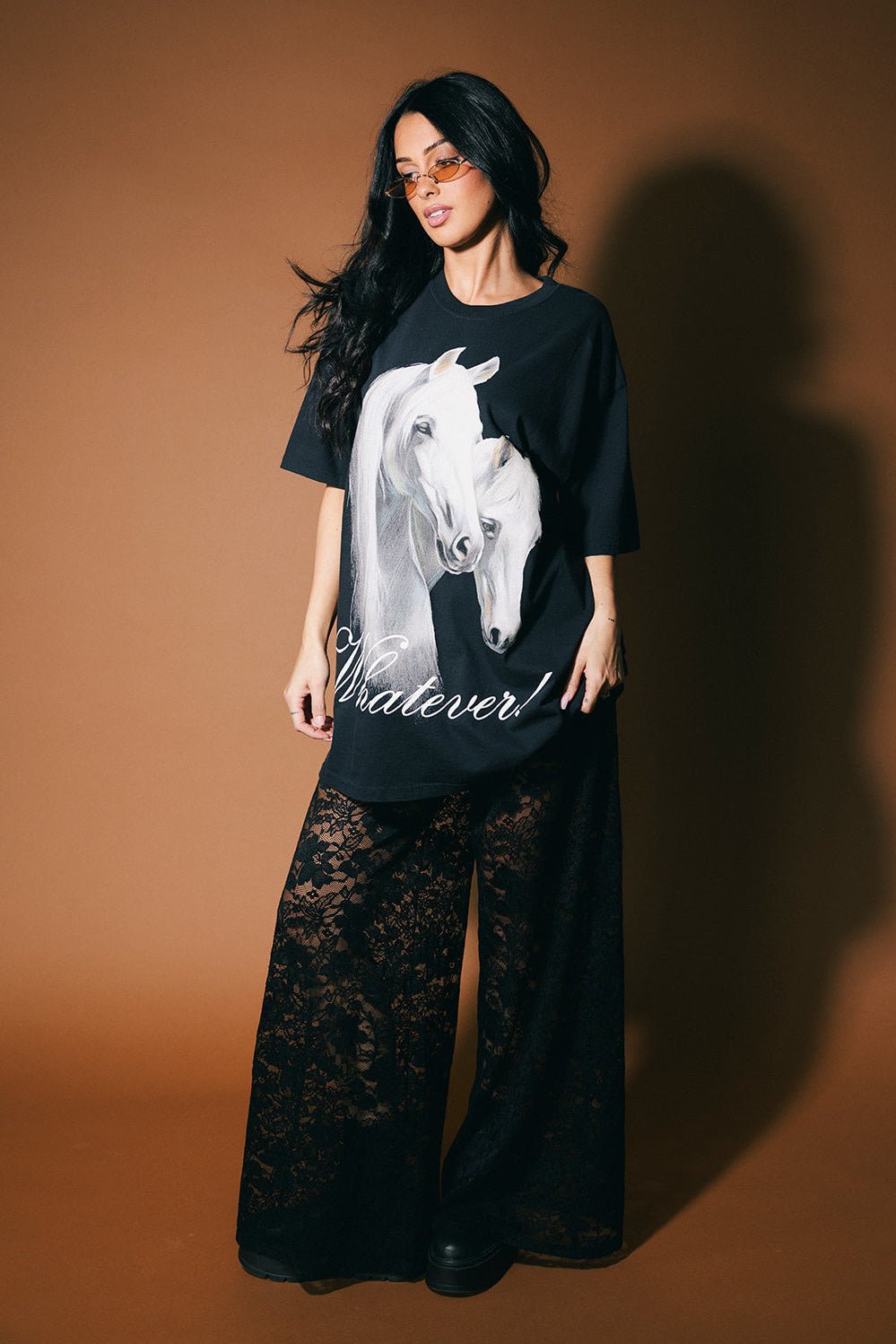 Girl, Whatever Oversized Mustang Tee - Dressed in Lala