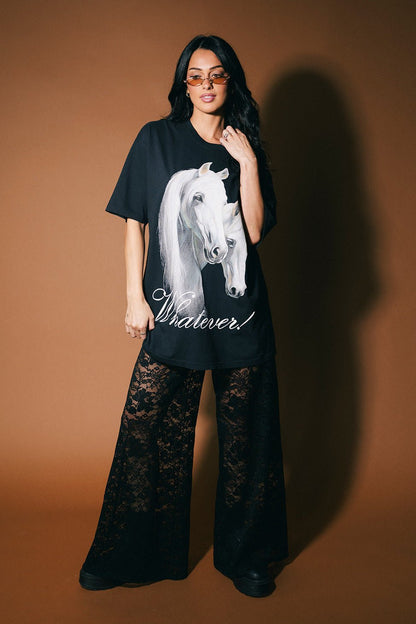 Girl, Whatever Oversized Mustang Tee - Dressed in Lala