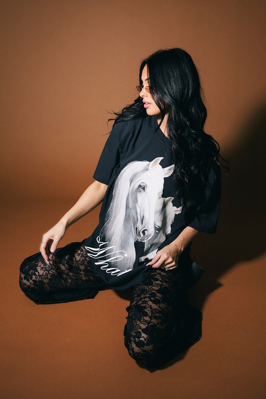 Girl, Whatever Oversized Mustang Tee - Dressed in Lala