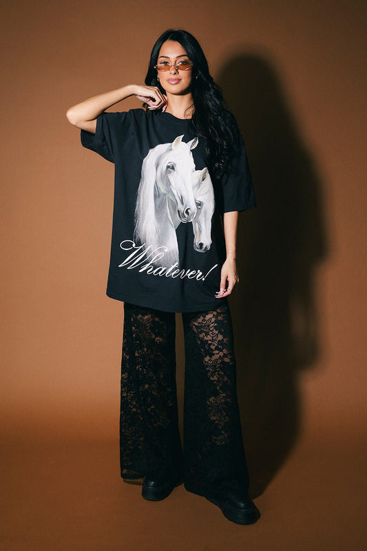 Girl, Whatever Oversized Mustang Tee - Dressed in Lala