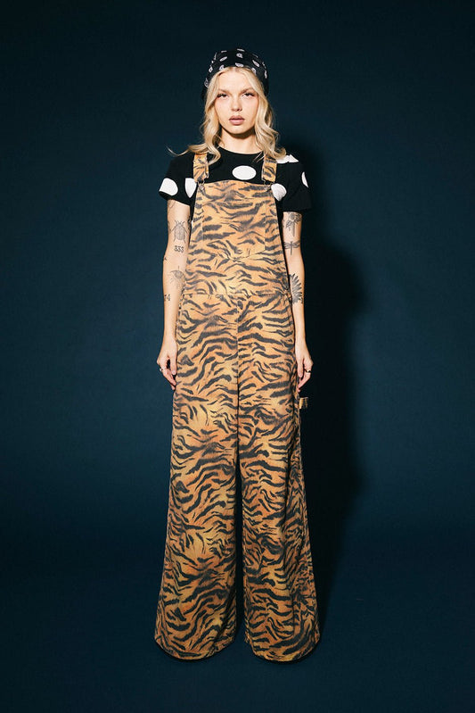 Go Get 'Em Tiger Wide Leg Workwear Overalls - Dressed in Lala