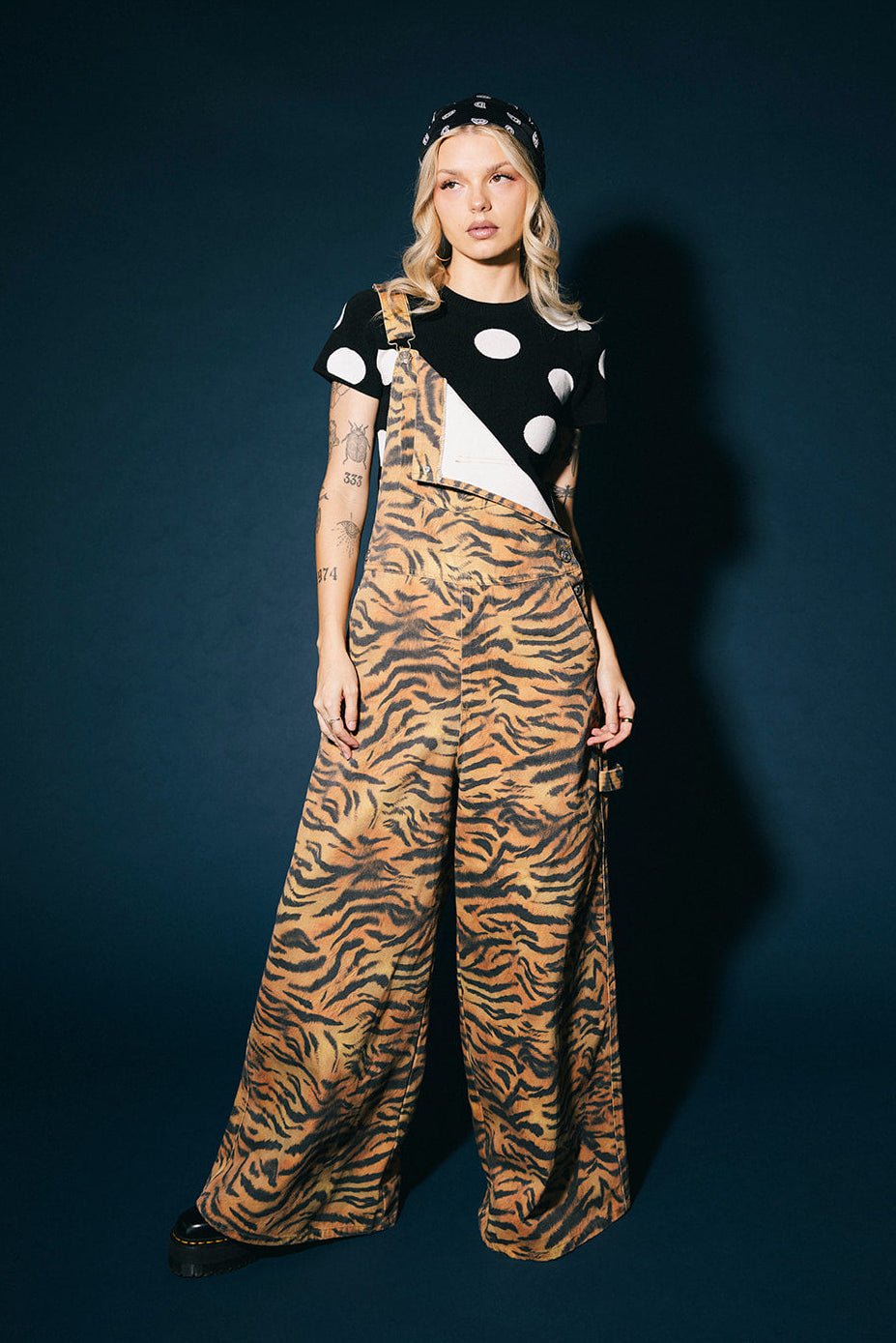 Go Get 'Em Tiger Wide Leg Workwear Overalls - Dressed in Lala