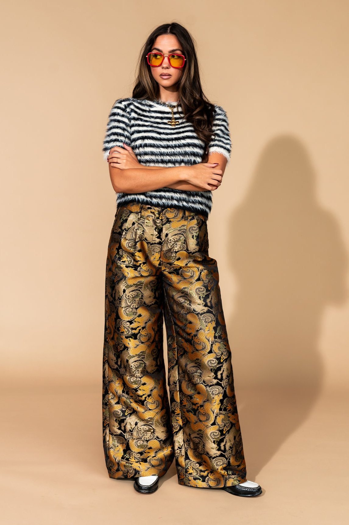 Golden Dragon Brocade Trousers - Dressed in Lala