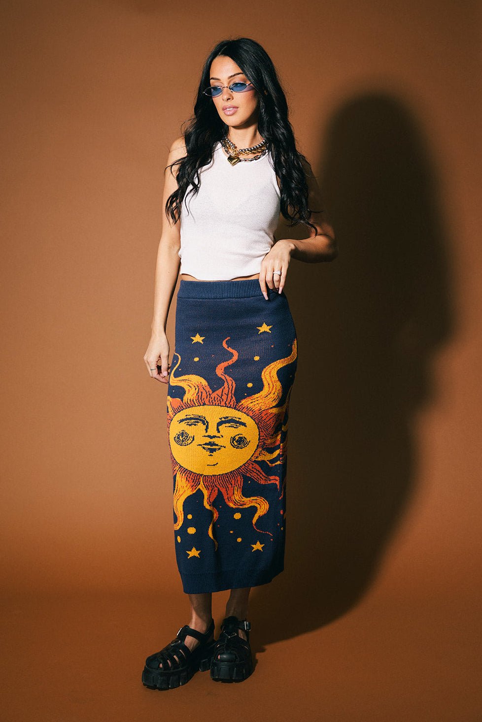 Golden Hour Knit Midi Skirt - Dressed in Lala