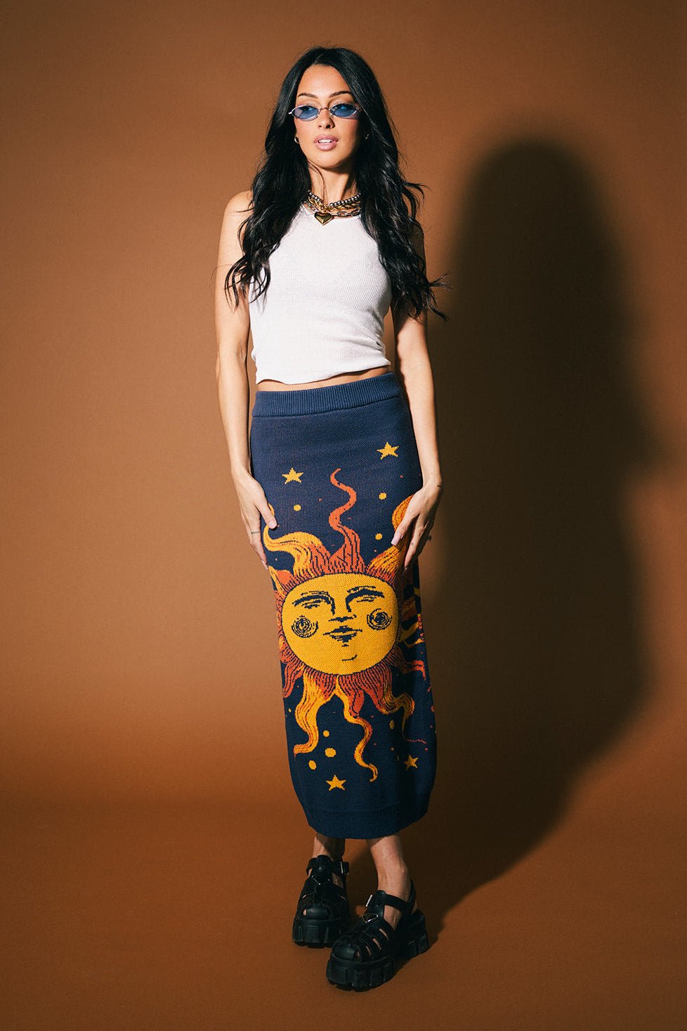 Golden Hour Knit Midi Skirt - Dressed in Lala