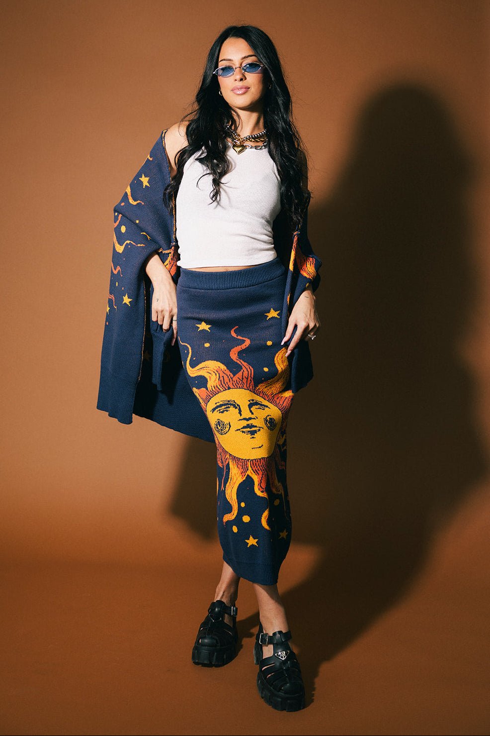 Golden Hour Knit Midi Skirt - Dressed in Lala