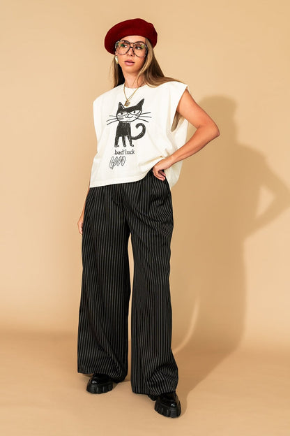 Good Luck Kitty Muscle Tee - Dressed in Lala