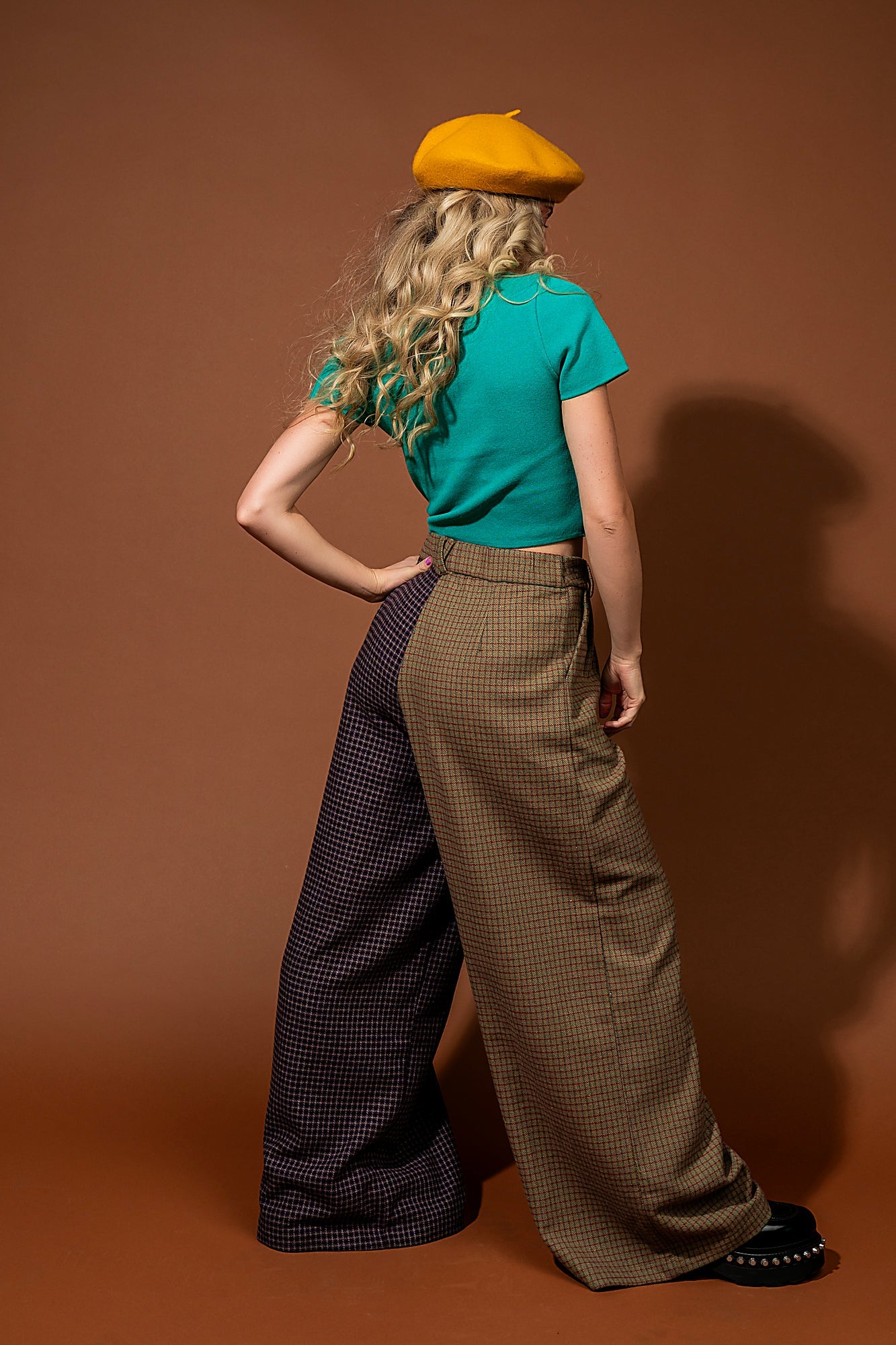 Grandpa Chic Half + Half Wide Leg Trousers - Dressed in Lala