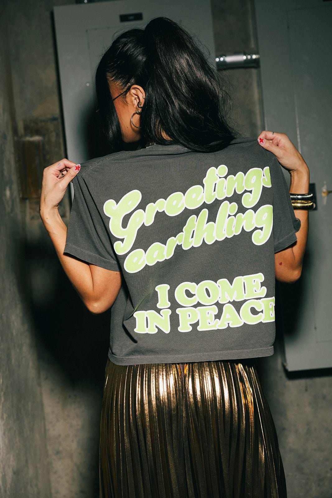 Greetings Earthling Alien Boxy Tee - Dressed in Lala