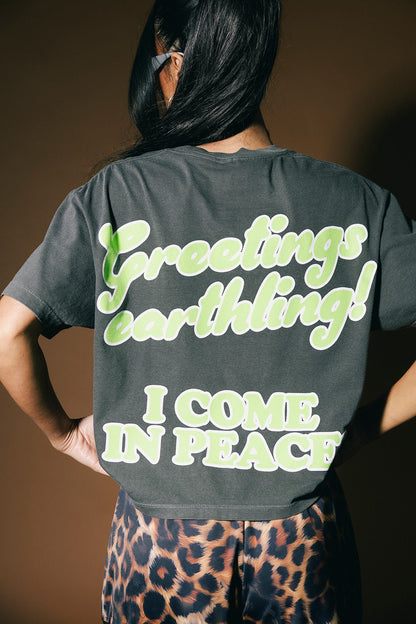 Greetings Earthling Alien Boxy Tee - Dressed in Lala