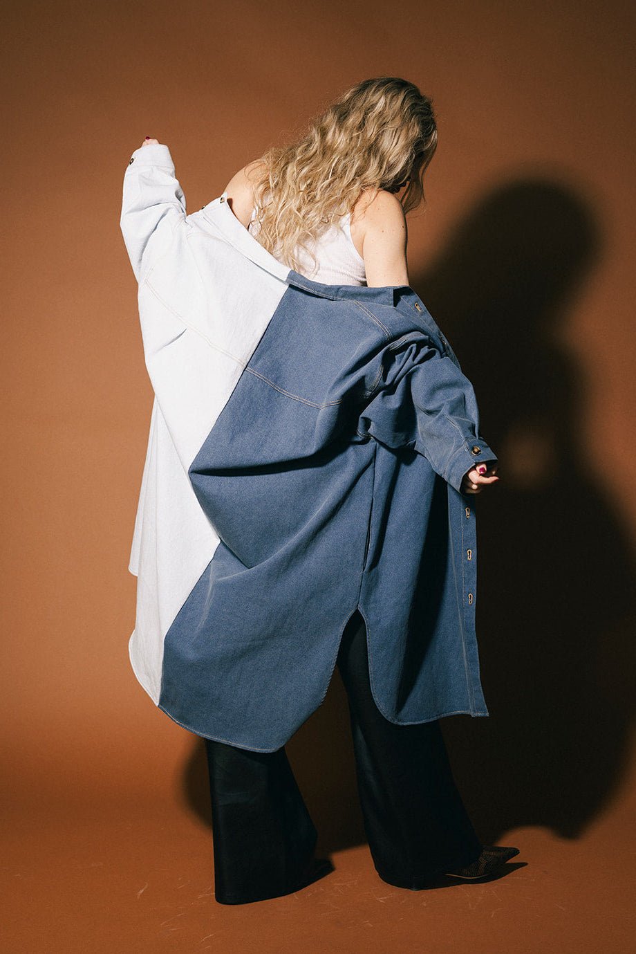 Groupie Grunge Half + Half Denim Shirt Jacket - Dressed in Lala