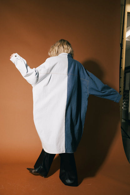 Groupie Grunge Half + Half Denim Shirt Jacket - Dressed in Lala