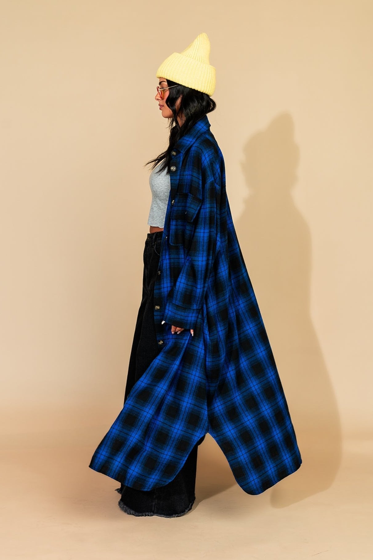 Grunge Goddess Flannel in Cobalt Blue - Dressed in Lala