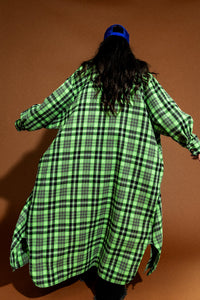 Grunge Goddess Flannel in Lime