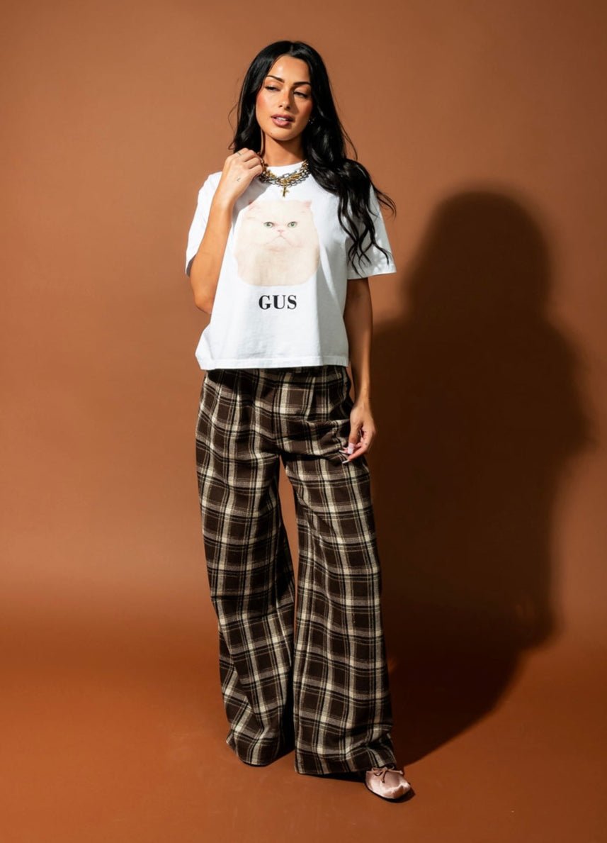 Gus The Cat Vintage - Inspired Boxy Tee - Dressed in Lala