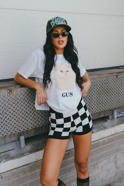 Gus The Cat Vintage - Inspired Boxy Tee - Dressed in Lala