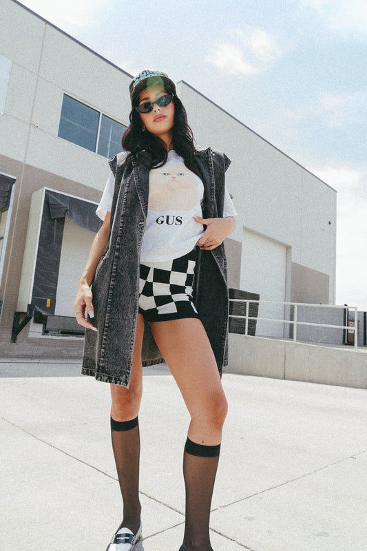 Gus The Cat Vintage - Inspired Boxy Tee - Dressed in Lala
