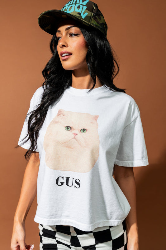 Gus The Cat Vintage - Inspired Boxy Tee - Dressed in Lala